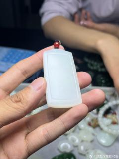 66【和田玉】白玉无事牌