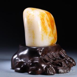 和田玉原石摆件 净高11.6厘米.长13