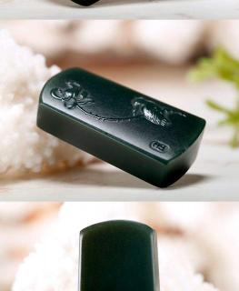 籽府新疆和田玉青玉塔青玉《喜结连理》玉牌男女款孩童款吊坠挂件